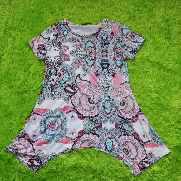 Mirol Paisley Short Sleeve Blouse, M - Picture 5 of 7